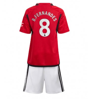 Manchester United Bruno Fernandes #8 Replica Home Stadium Kit for Kids 2023-24 Short Sleeve (+ pants)